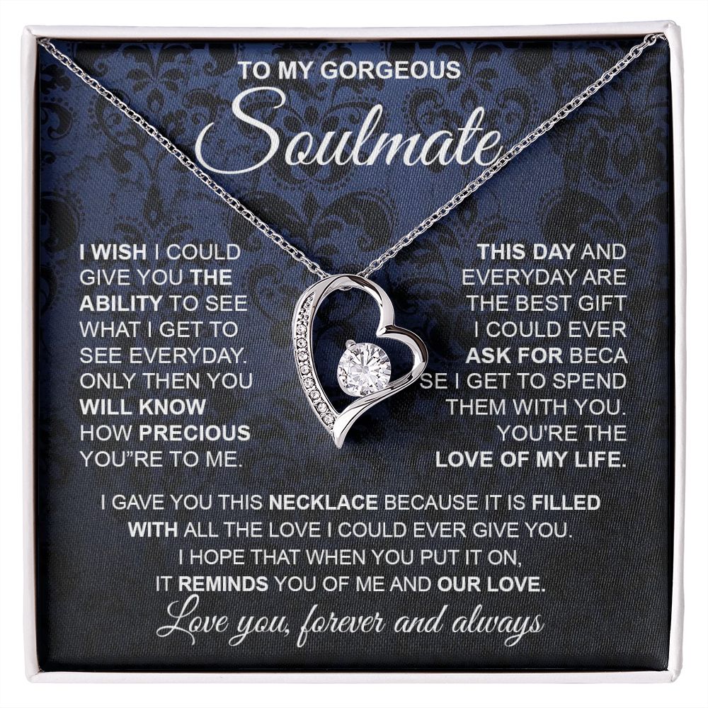 to My Soulmate Necklace from Husband, Necklaces for Wife from Husband, to My Soulmate Necklace for Women, Soulmate Jewelry for Wife Wedding Jewelry Gifts for Wife Birthday Gifts from Husband Forever Love