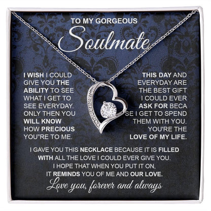 to My Soulmate Necklace from Husband, Necklaces for Wife from Husband, to My Soulmate Necklace for Women, Soulmate Jewelry for Wife Wedding Jewelry Gifts for Wife Birthday Gifts from Husband Forever Love