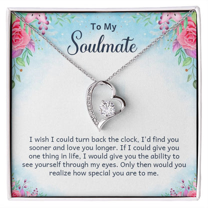 Couples Gifts Necklace To My Soulmate Necklace Gifts For My Wife, Love Knot Meaningful Necklace Message Card and Gift Box Styles on Birthday, Christmas, Anniversary Forever Love