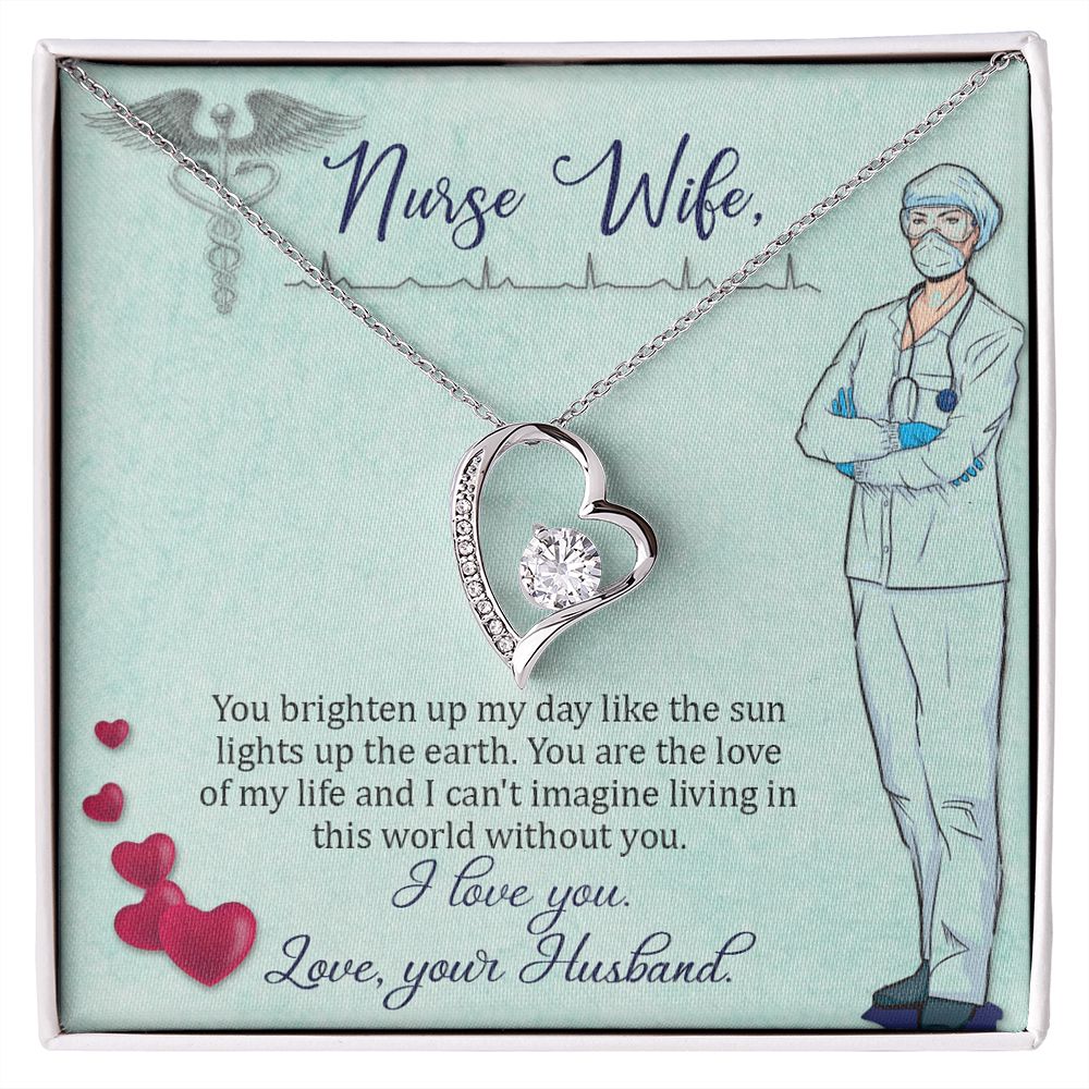 Couples Gifts, Nusre Wife Necklace Gifts From Husband, Wedding Anniversary Jewelry For Wife From Husband, Wife Birthday From Husband, To My Wife Message Card and Gift Box styles On Birthday, Christmas, Anniversary  Forever Love