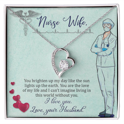 Couples Gifts, Nusre Wife Necklace Gifts From Husband, Wedding Anniversary Jewelry For Wife From Husband, Wife Birthday From Husband, To My Wife Message Card and Gift Box styles On Birthday, Christmas, Anniversary  Forever Love