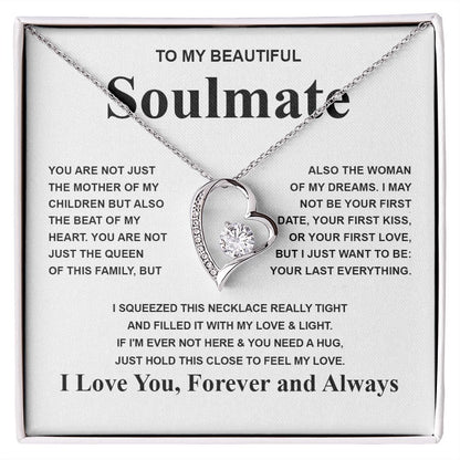 Gifts For Soulmate Birthday Gifts From Husband Necklace Valentines Days, Necklace for Future Soulmate, Valentine Necklace Jewelry for Wife Necklace Gifts from Husband - Soulmate Gift Necklace with Message Card and Gift Box Forever Love