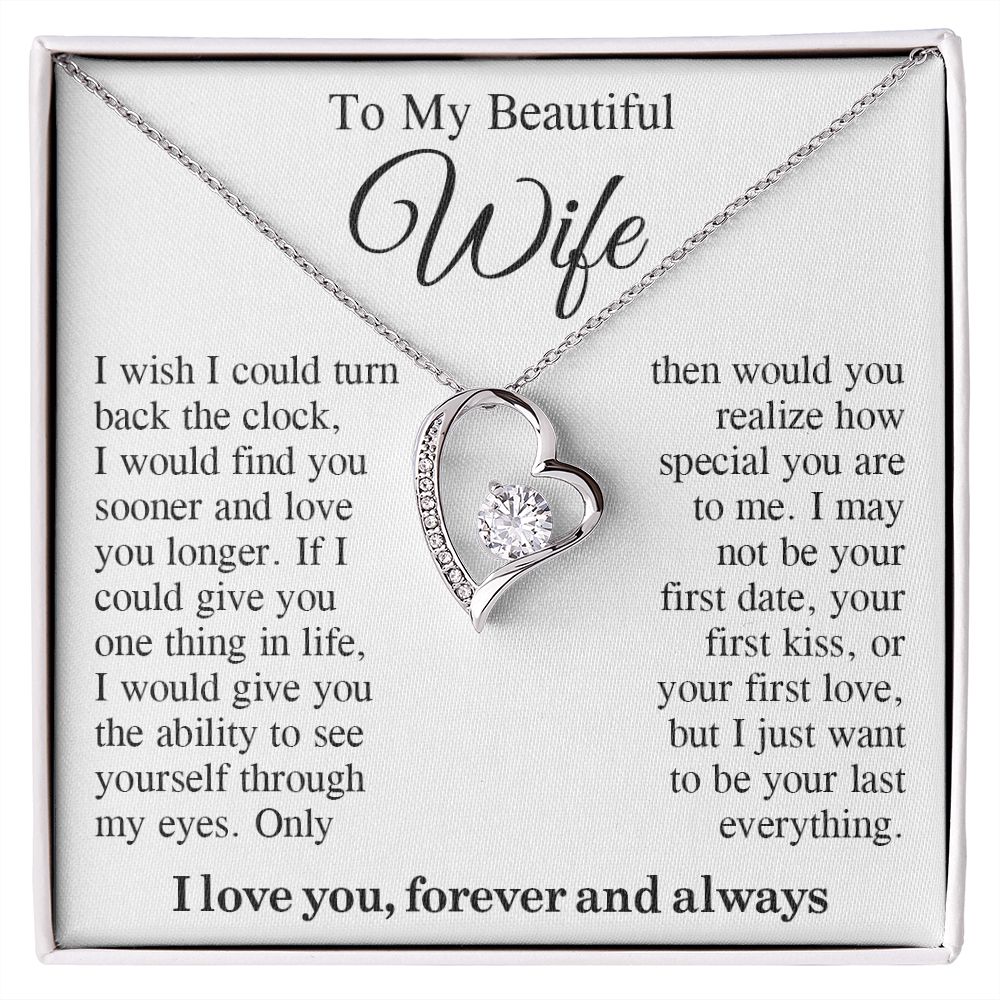 To My Beautiful Soulmate Necklace Gift, Wife Gifts From Husband, Valentine Gifts For Wife From Husband To My Soulmate Necklace Message Card and Necklace Gift Box Gift Box Styles on Birthday, Wedding, Anniversary, Valentine Forever Love
