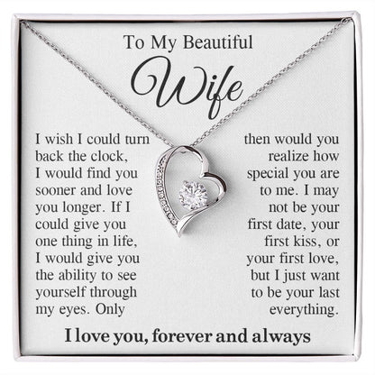 To My Beautiful Soulmate Necklace Gift, Wife Gifts From Husband, Valentine Gifts For Wife From Husband To My Soulmate Necklace Message Card and Necklace Gift Box Gift Box Styles on Birthday, Wedding, Anniversary, Valentine Forever Love