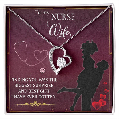 Couples Gifts,To My Nurse Wife Girlfriend Necklace Gifts From Husband, Wedding Anniversary Jewelry For Wife From Husband, Wife Birthday From Husband, To My Beautiful Wife Girlfriend Message Card and Gift Box styles On Birthday, Christmas, Anniversary  For