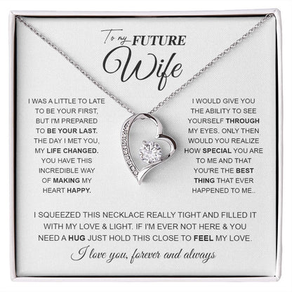 to My Future Wife Necklace Future Wife Gifts, Promise Necklace For Her, Fiance Gifts For Her, Wedding Birthday Gifts For Future Wife With Message Card Box LED, Soulmate Necklace For Women, To My Wife Necklace Forever Love
