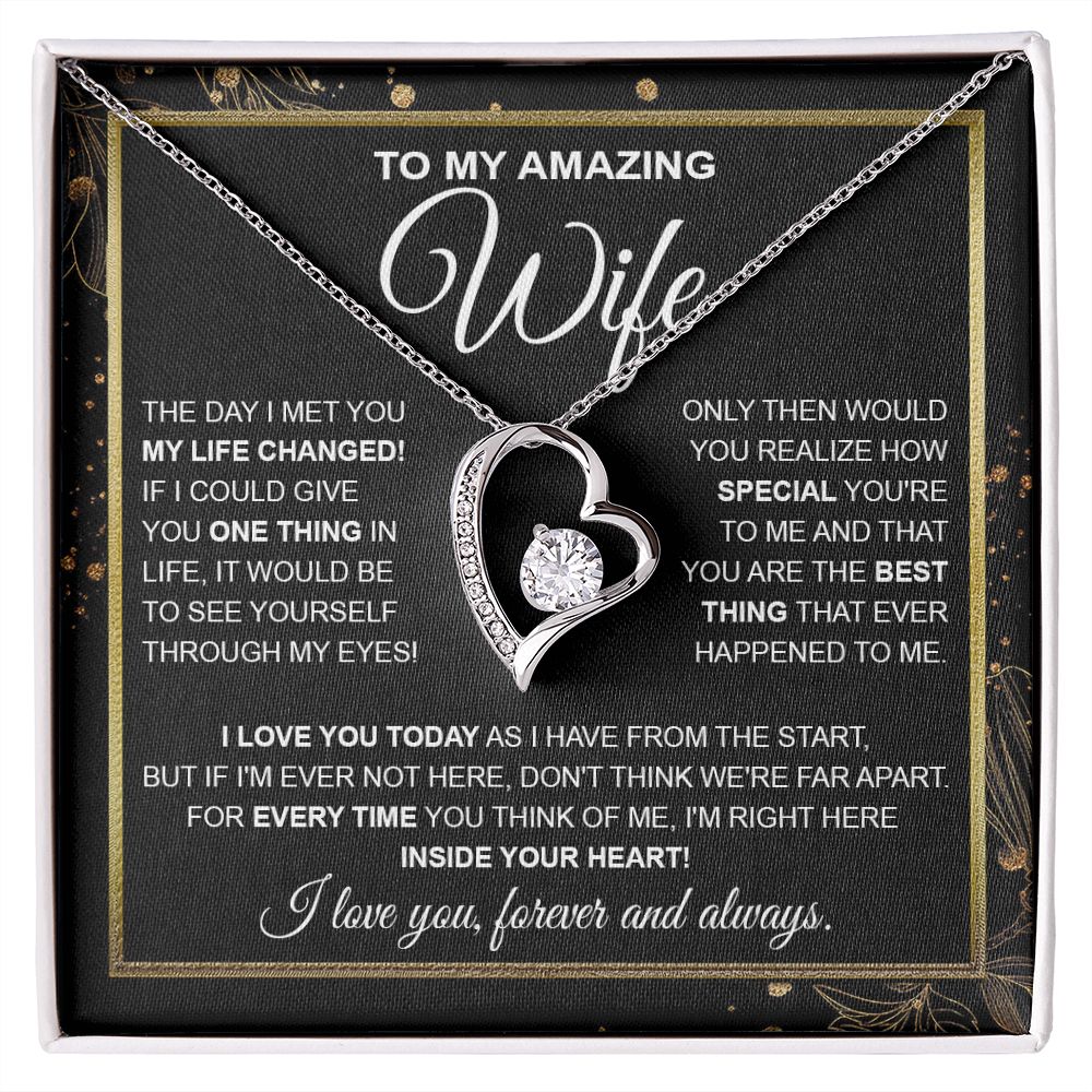 to My Wife Necklace, Soulmate Jewelry for Women, Wife Gifts from Husband, Birthday Necklace for Wife Soulmate Gifts Future Wife Necklace Message Card and Gift Box Styles on Birthday, Wedding, Anniversary, Valentine Forever Love