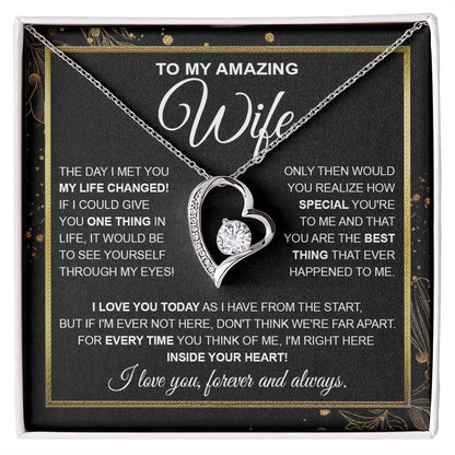 to My Wife Necklace, Soulmate Jewelry for Women, Wife Gifts from Husband, Birthday Necklace for Wife Soulmate Gifts Future Wife Necklace Message Card and Gift Box Styles on Birthday, Wedding, Anniversary, Valentine Forever Love