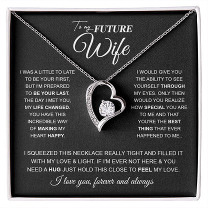 to My Future Wife Necklace Future Wife Gifts, Promise Necklace For Her, Fiance Gifts For Her, Wedding Valentine Gifts For Future Wife With Message Card Box LED, Soulmate Necklace For Women, To My Wife Necklace Forever Love