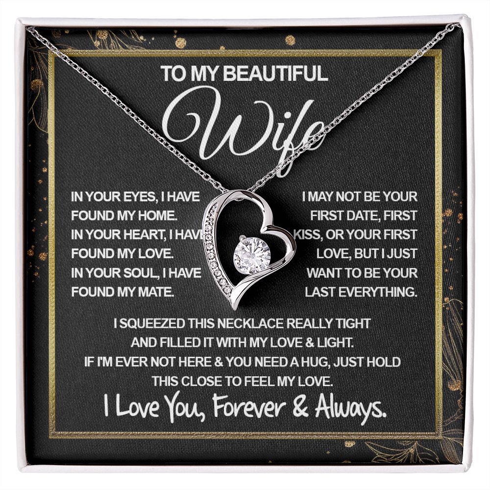To My Beautiful Wife Necklace, Soulmate Jewelry For Women, Wife Necklace From Husband, Soulmate Gifts Necklace For Wife, Soulmate Gifts For Her, To My Future Wife Necklace Soulmate Forever Love