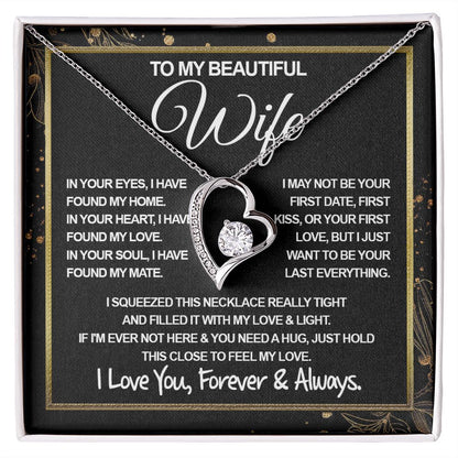 To My Beautiful Wife Necklace, Soulmate Jewelry For Women, Wife Necklace From Husband, Soulmate Gifts Necklace For Wife, Soulmate Gifts For Her, To My Future Wife Necklace Soulmate Forever Love