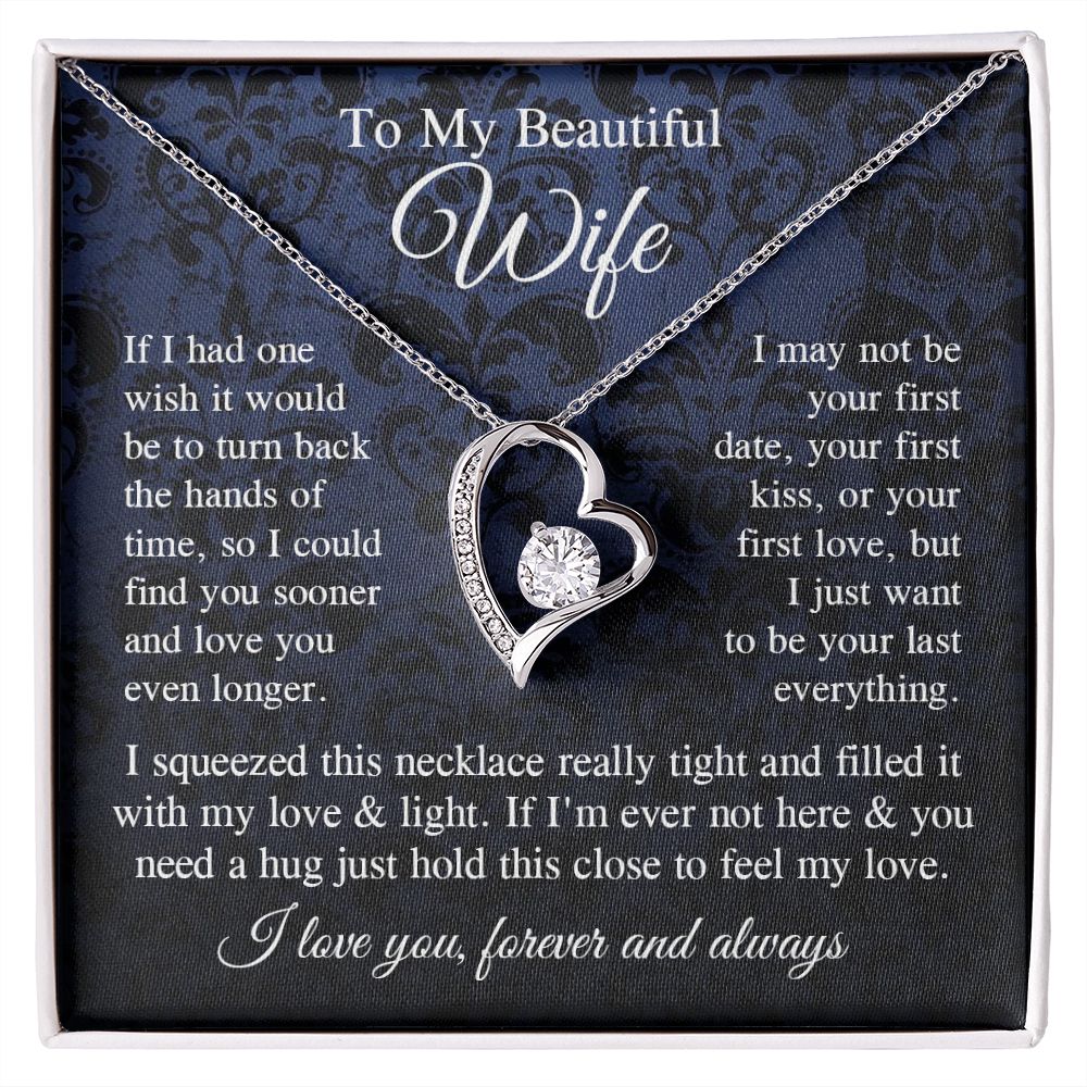 Wife Necklace Gift for Her, Soulmate Jewelry, Necklace for Future Soulmate, Valentine Anniversary Jewelry for Wife Necklace Gift from Husband - Soulmate Gift Necklace with Message Card and Gift Box Forever Love