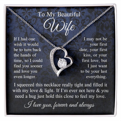 Wife Necklace Gift for Her, Soulmate Jewelry, Necklace for Future Soulmate, Valentine Anniversary Jewelry for Wife Necklace Gift from Husband - Soulmate Gift Necklace with Message Card and Gift Box Forever Love
