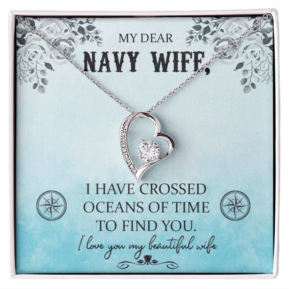 Couples Gifts, Dear Wife Necklace Gifts From Husband, Wedding Anniversary Jewelry For Wife From Husband, Wife Birthday From Husband, To My Beautiful Wife Girlfriend Message Card and Gift Box styles On Birthday, Christmas, Anniversary  Forever Love