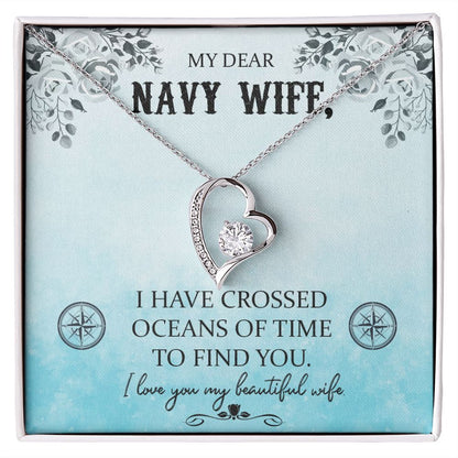 Couples Gifts, Dear Wife Necklace Gifts From Husband, Wedding Anniversary Jewelry For Wife From Husband, Wife Birthday From Husband, To My Beautiful Wife Girlfriend Message Card and Gift Box styles On Birthday, Christmas, Anniversary  Forever Love