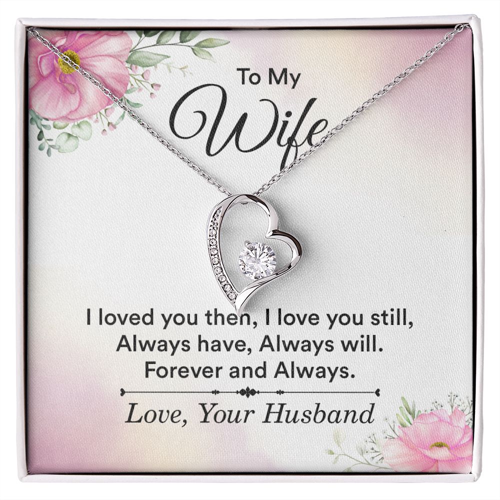 To My Wife Necklace, Wife Necklace, Wife Gift, WIfe Gift From Husband, Happy Anniversary, Meaningful Necklace Message Card and Gift Box Styles on Birthday, Christmas, Anniversary Forever Love
