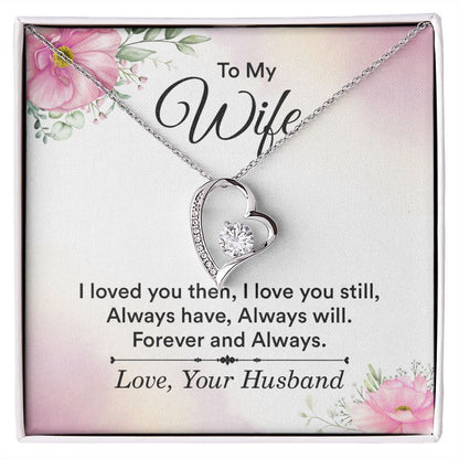 To My Wife Necklace, Wife Necklace, Wife Gift, WIfe Gift From Husband, Happy Anniversary, Meaningful Necklace Message Card and Gift Box Styles on Birthday, Christmas, Anniversary Forever Love