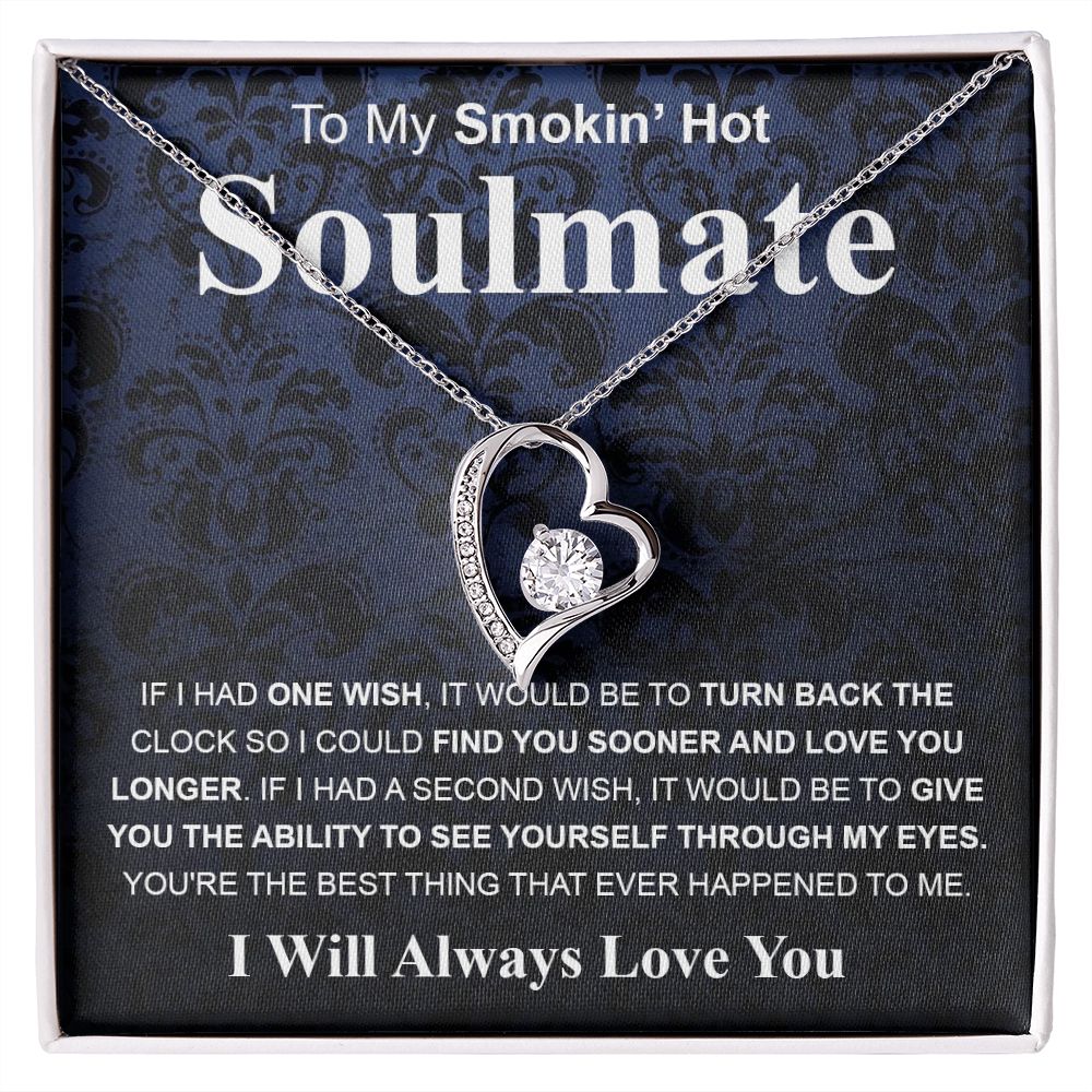 Gifts For Soulmate Birthday Gifts From Husband Necklace Valentines Day, Necklace for Future Soulmate, Wedding Valentine Jewelry for Wife Necklace Gifts from Husband - Soulmate Gift Necklace with Message Card and Gift Box Forever Love