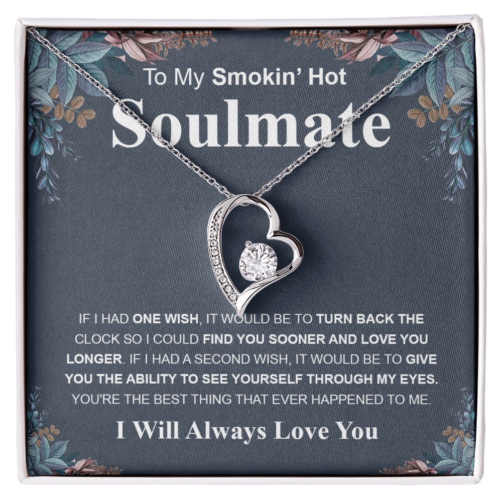 Gifts For Soulmate Birthday Gifts From Husband Necklace Valentines Day, Necklace for Future Soulmate, Wedding Birthday Jewelry for Wife Necklace Gifts from Husband - Soulmate Gift Necklace with Message Card and Gift Box Forever Love