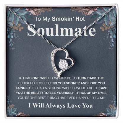 Gifts For Soulmate Birthday Gifts From Husband Necklace Valentines Day, Necklace for Future Soulmate, Wedding Birthday Jewelry for Wife Necklace Gifts from Husband - Soulmate Gift Necklace with Message Card and Gift Box Forever Love