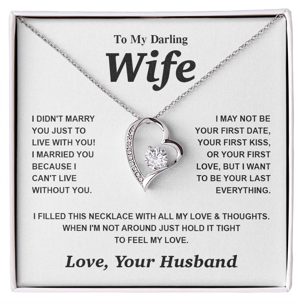 Valentine Gifts for Wife Necklace from Husband- Gifts for Wife from Husband, Birthday Gifts for Her Gifts Soulmate Message Card and Necklace Gift Box Gift Box Styles on Birthday, Wedding, Anniversary, Valentine Forever Love