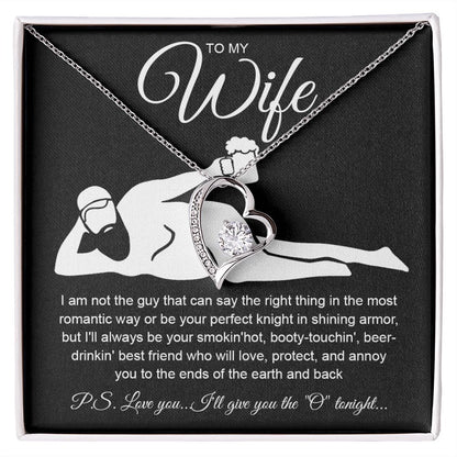 To My Wife Necklace For Women, Funny Gifts For Girlfriend,Valentine Christmas Presents For Girlfriend, Best Birthday Meaningful Gift Ideas For Wife, Women Romantic Jewelry For Her Anniversary Message Card and Gift Box Styles Forever Love