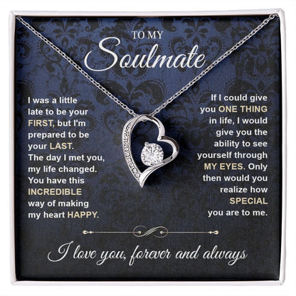 To My Soulmate Necklace for Women, Necklaces Gift For Wife from Husband, Soulmate Jewelry to My Future Wife Necklace and Necklace For Girlfriend with Message Card and Necklace Gift Box Gift Box Styles on Birthday, Christmas, Wedding, Anniversary Forever L