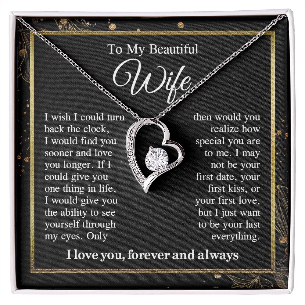 To My Beautiful Soulmate Necklace Gift For Her, Wife Gifts From Husband, Anniversary Gifts For Wife From Husband To My Wife Necklace Message Card and Necklace Gift Box Gift Box Styles on Birthday, Wedding, Anniversary, Valentine Forever Love