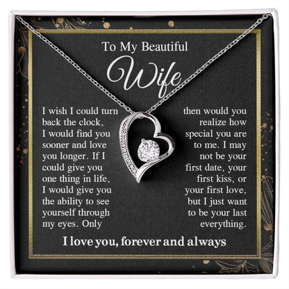 To My Beautiful Soulmate Necklace Gift For Her, Wife Gifts From Husband, Anniversary Gifts For Wife From Husband To My Wife Necklace Message Card and Necklace Gift Box Gift Box Styles on Birthday, Wedding, Anniversary, Valentine Forever Love