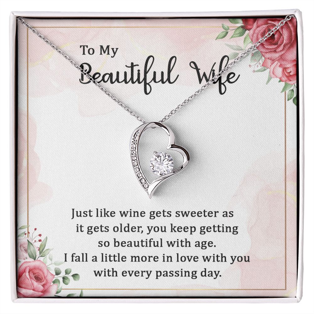 To My Wife Necklace Romantic Gifts For Her Unique Necklaces For Wife From Husband Cute Valentines Day Anniversary Birthday For Wife, Meaningful Necklace Message Card and Gift Box Styles on Birthday, Christmas, Anniversary Forever Love