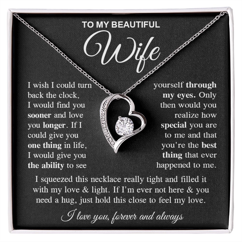 To My Soulmate Necklace Gift for Her, Wife Gifts From Husband, Necklaces For Wife From Husband To My Soulmate Necklace Message Card and Necklace Gift Box Gift Box Styles on Birthday, Wedding, Anniversary, Valentine Forever Love