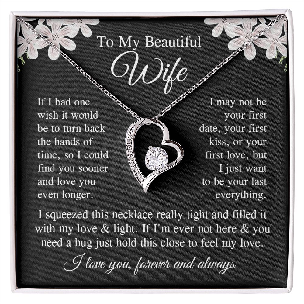 Wife Necklace Gift for Her, Soulmate Jewelry, Necklace for Future Soulmate, Wedding Valentine Jewelry for Wife Necklace Gifts from Husband - Soulmate Gift Necklace with Message Card and Gift Box Forever Love