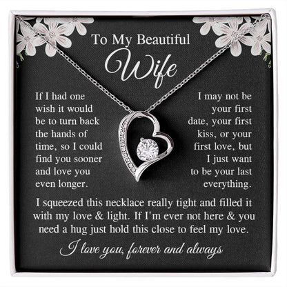 Wife Necklace Gift for Her, Soulmate Jewelry, Necklace for Future Soulmate, Wedding Valentine Jewelry for Wife Necklace Gifts from Husband - Soulmate Gift Necklace with Message Card and Gift Box Forever Love
