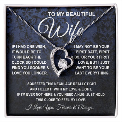 To My Beautiful Wife Necklace, Soulmate Jewelry For Women, Wife Necklace From Husband, Soulmate Gift For Her, To My Future Soulmate Necklace Message Card and Necklace Gift Box Gift Box Styles on Birthday, Wedding, Anniversary, Valentine Forever Love