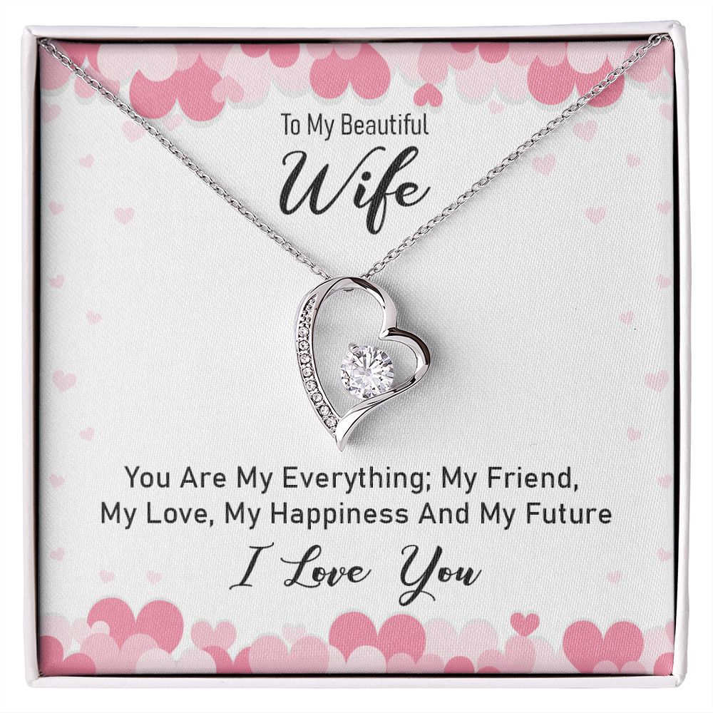 Couples Gifts Necklace To My Beautiful Wife Necklace Gifts For My Wife, I Love You, Love Knot Meaningful Necklace Message Card and Gift Box Styles on Birthday, Christmas, Anniversary Forever Love