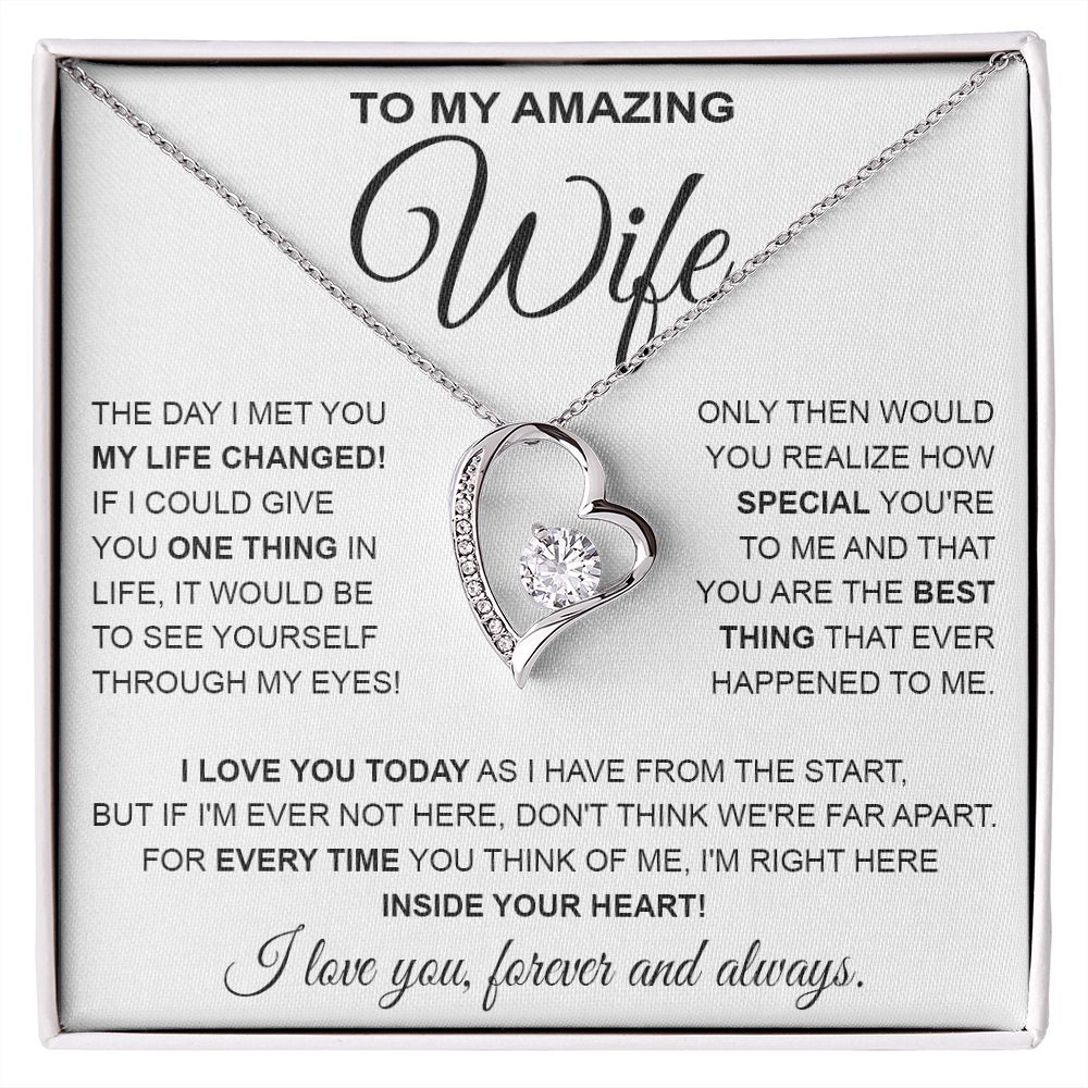 to My Wife Necklace, Soulmate Jewelry for Women, Wife Gifts from Husband , Valentine Necklace for Wife Soulmate Gifts Future Wife Necklace Message Card and Gift Box Styles on Birthday, Wedding, Anniversary, Valentine Forever Love