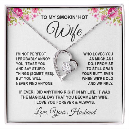 Wife Necklace Gifts from Husband, Wedding Anniversary Gifts for Wife from Husband, Wife Valentine Gifts from Husband, To My Wife Necklace Message Card and Necklace Gifts Box Gift Box Styles on Birthday, Wedding, Anniversary, Valentine Forever Love