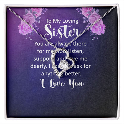 Couples Gifts, Loving Sister Necklace Gifts From Husband, Wedding Anniversary Jewelry For Wife From Husband, Wife Birthday From Husband, To My Unbiological Sister Message Card and Gift Box styles On Birthday, Christmas, Anniversary  Forever Love