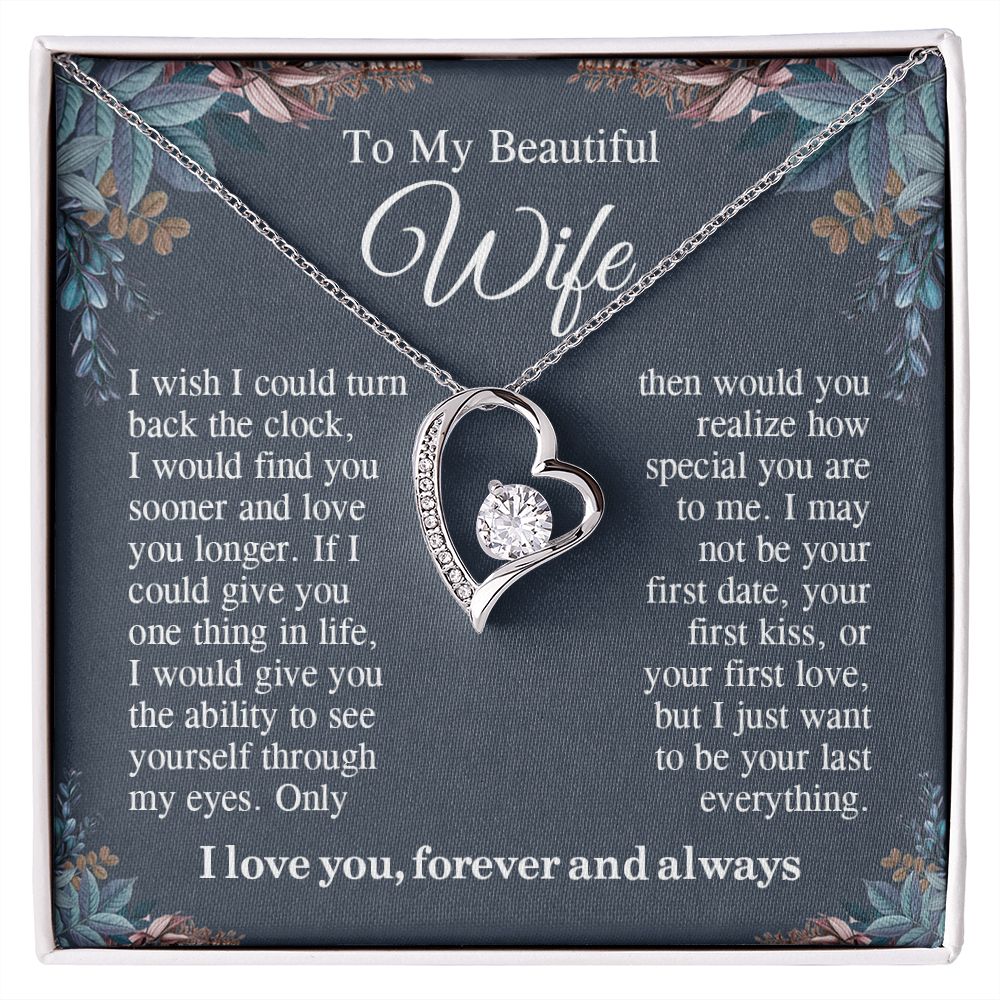 To My Beautiful Soulmate Necklace Gift For Her, Wife Gifts From Husband, Valentine Gifts For Wife From Husband To My Wife Necklace Message Card and Necklace Gift Box Gift Box Styles on Birthday, Wedding, Anniversary, Valentine Forever Love