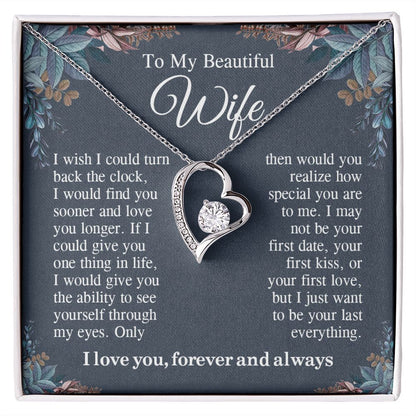 To My Beautiful Soulmate Necklace Gift For Her, Wife Gifts From Husband, Valentine Gifts For Wife From Husband To My Wife Necklace Message Card and Necklace Gift Box Gift Box Styles on Birthday, Wedding, Anniversary, Valentine Forever Love