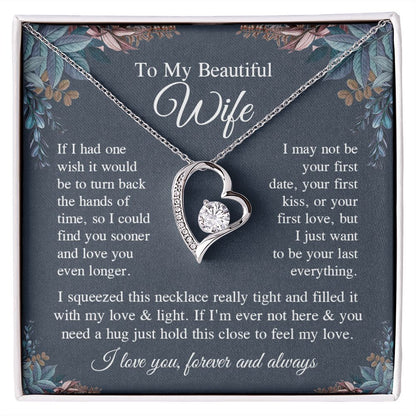 Wife Necklace Gift for Her, Soulmate Jewelry, Necklace for Future Wife, Anniversary Valentine Jewelry for Wife Necklace Gifts from Husband - Soulmate Gift Necklace with Message Card and Gifts Box Forever Love