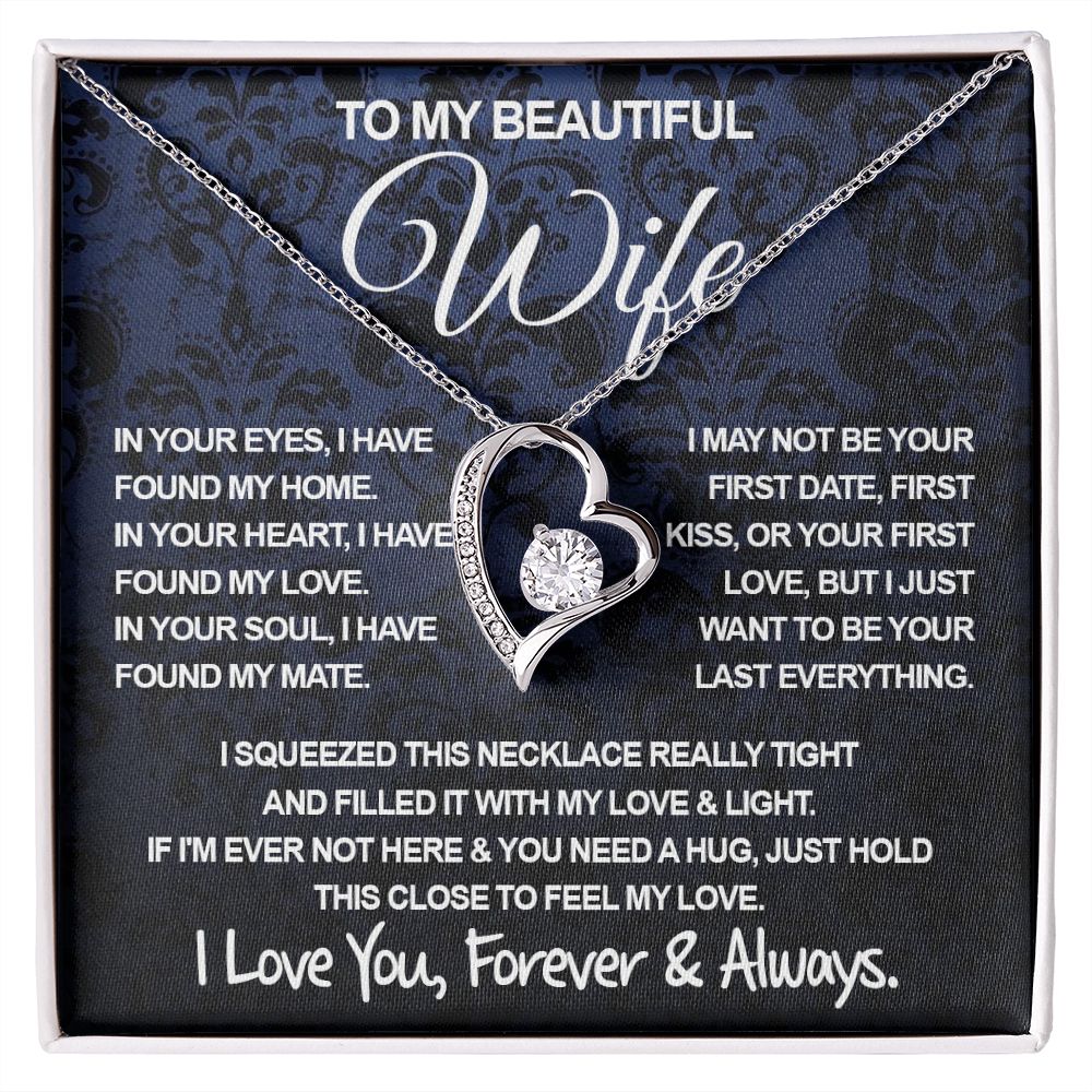 To My Beautiful Wife Necklace, Soulmate Jewelry For Women, Wife Necklace From Husband, Soulmate Anniversary Gifts Necklace For Wife, Soulmate Gifts For Her, To My Future Wife Necklace Soulmate Forever Love