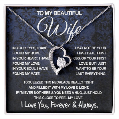 To My Beautiful Wife Necklace, Soulmate Jewelry For Women, Wife Necklace From Husband, Soulmate Anniversary Gifts Necklace For Wife, Soulmate Gifts For Her, To My Future Wife Necklace Soulmate Forever Love