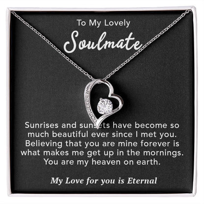 To My Lovely Soulmate Necklace Gift From Husband To My Badass Wife Pendant Valentine Jewelry with Message Card and Gift Box. Gift for Wife. Necklace Gift Set for Wife Necklace Gifts Box Gift Box Styles Forever Love