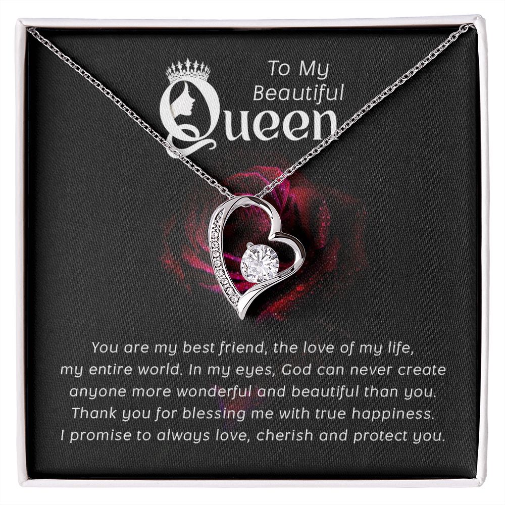 Couples Gifts, Beautiful Queen Necklace Gifts From Husband, Wedding Anniversary Jewelry For Wife From Husband, Wife Birthday From Husband, To My Soulmate Message Card and Gift Box styles On Birthday, Christmas, Anniversary  Forever Love