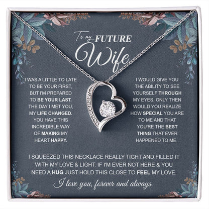 to My Future Wife Necklace Future Wife Gifts, Promise Necklace For Her, Fiance Gifts For Her, Anniversary Birthday Gifts For Future Wife With Message Card Box LED, Soulmate Necklace For Women, To My Wife Necklace Forever Love