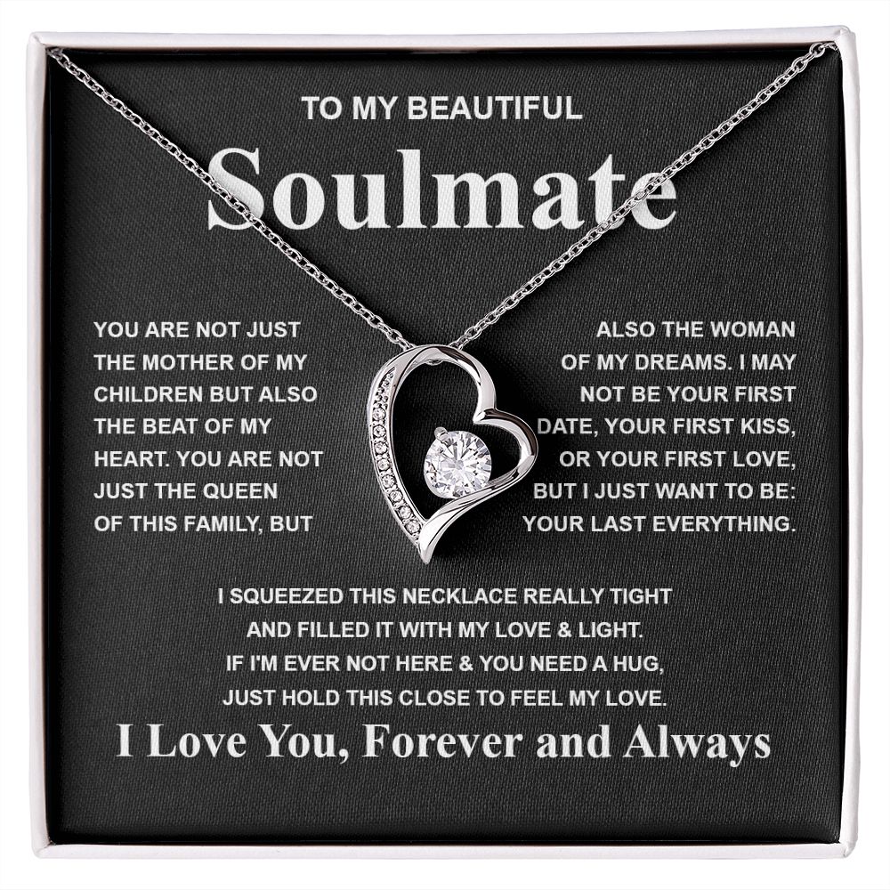 Gifts For Soulmate Birthday Gifts From Husband Necklace Valentines Days, Necklace for Future Soulmate, Anniversary Necklace Jewelry for Wife Necklace Gifts from Husband - Soulmate Gift Necklace with Message Card and Gift Box Forever Love