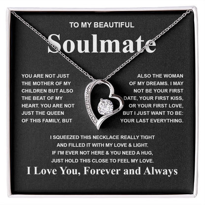 Gifts For Soulmate Birthday Gifts From Husband Necklace Valentines Days, Necklace for Future Soulmate, Anniversary Necklace Jewelry for Wife Necklace Gifts from Husband - Soulmate Gift Necklace with Message Card and Gift Box Forever Love