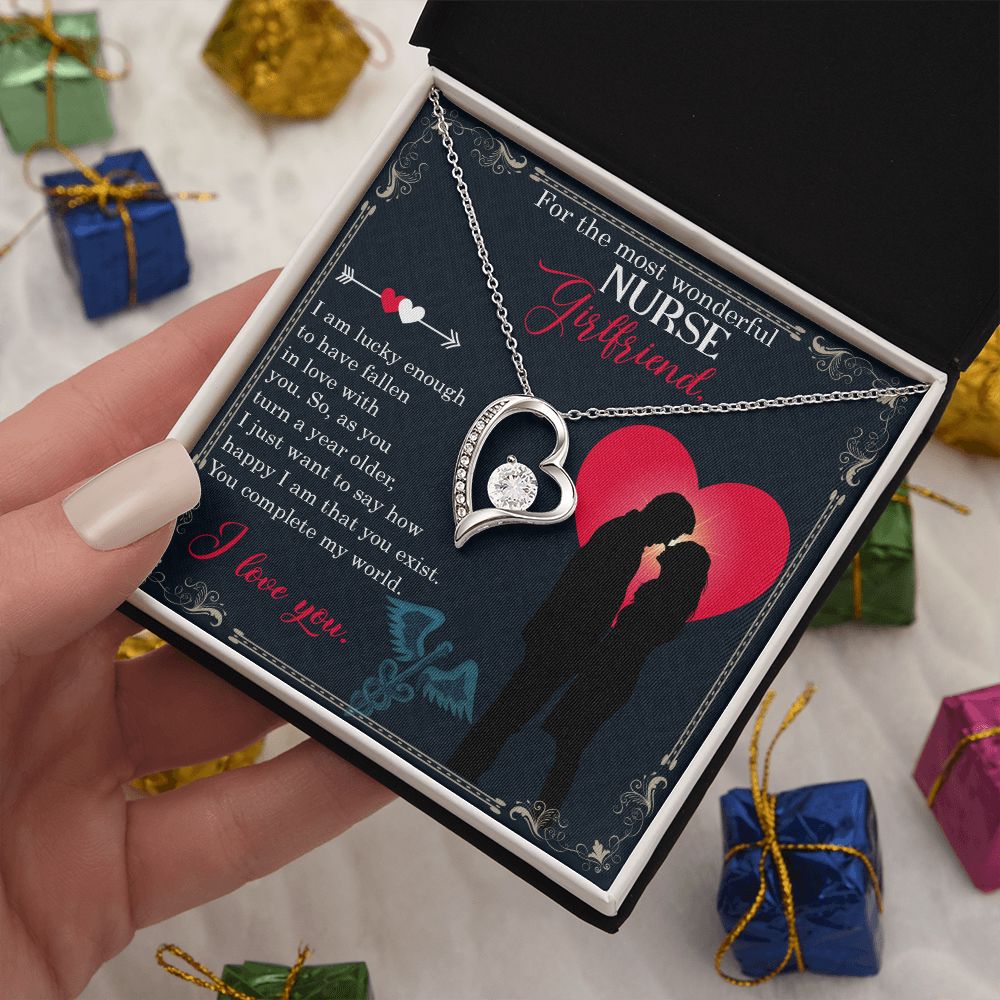 Couples Gifts, Nusre Wife Girlfriend Necklace Gifts From Husband, Wedding Anniversary Jewelry For Wife From Husband, Wife Birthday From Husband, To My Beautiful Girlfriend Message Card and Gift Box styles On Birthday, Christmas, Anniversary  Forever Love