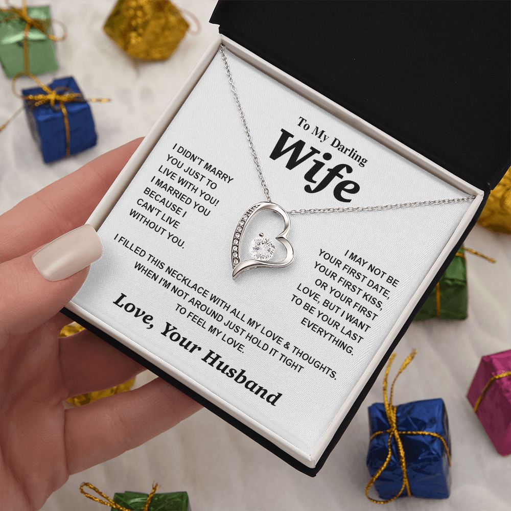 Valentine Gifts for Wife Necklace from Husband- Gifts for Wife from Husband, Birthday Gifts for Her Gifts Soulmate Message Card and Necklace Gift Box Gift Box Styles on Birthday, Wedding, Anniversary, Valentine Forever Love
